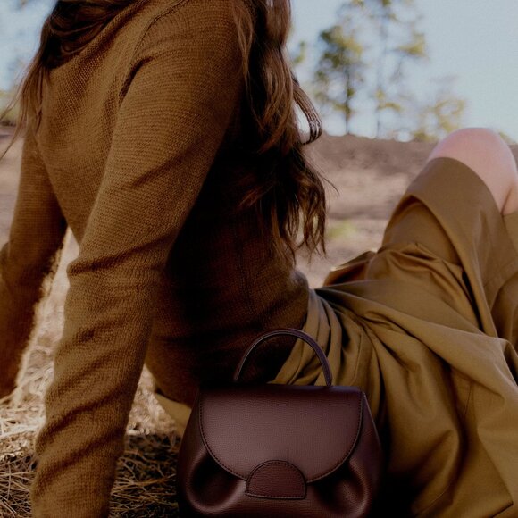 NWT LIMITED EDITION Polene Numero Un Nano Textured Burgundy - Picture 5 of 9